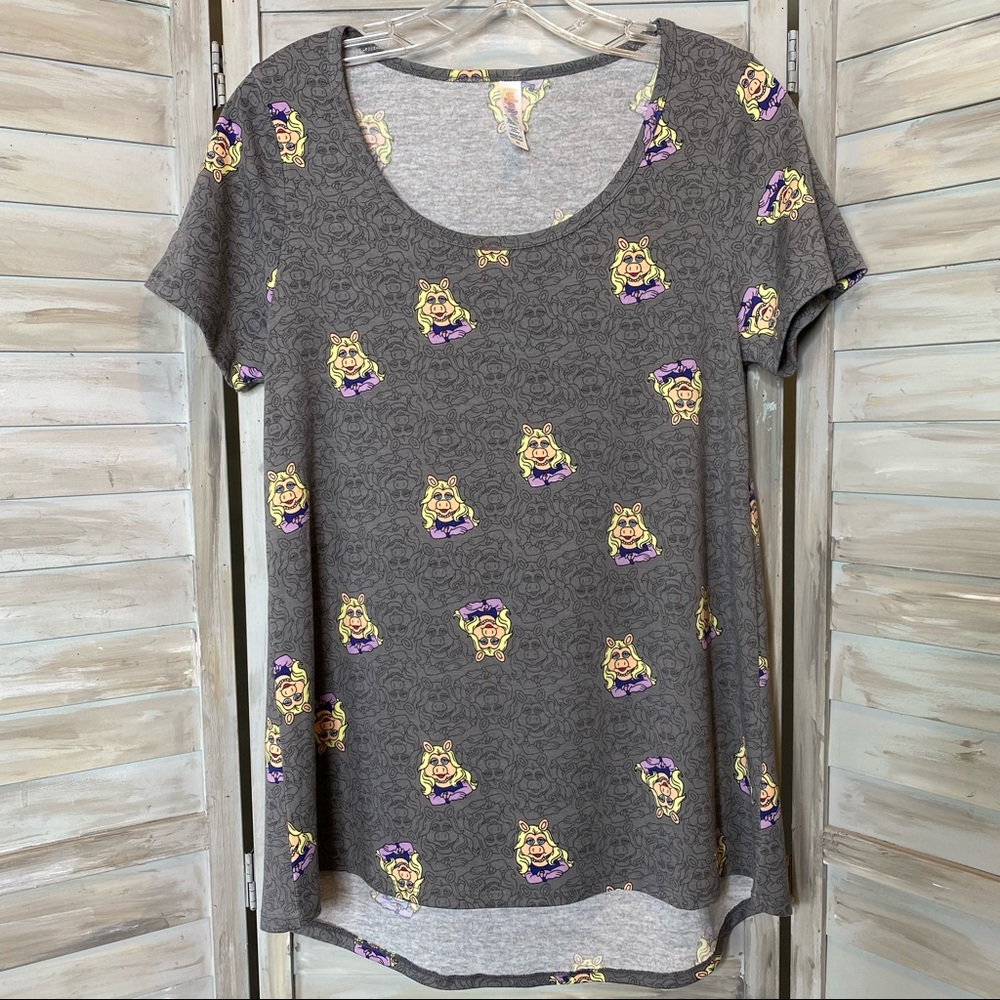 Lularoe Miss Piggy Muppets gray Classic T Tee T-shirt XS 2 4 - Picture 2 of 7